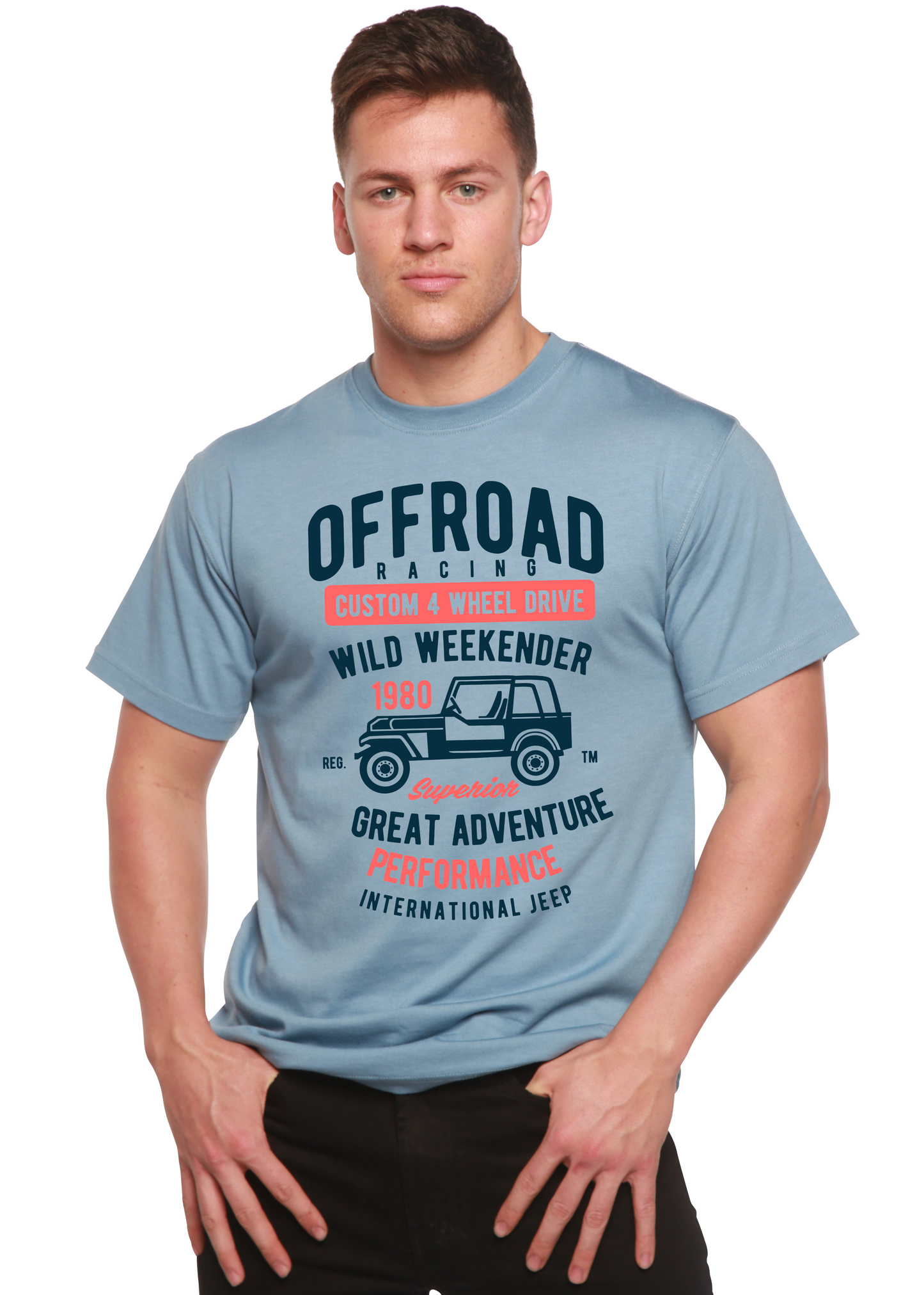 Off Road Racing Spun Bamboo® Men's Bamboo Viscose/Organic Cotton Short Sleeve Graphic T-Shirt Spun Bamboo