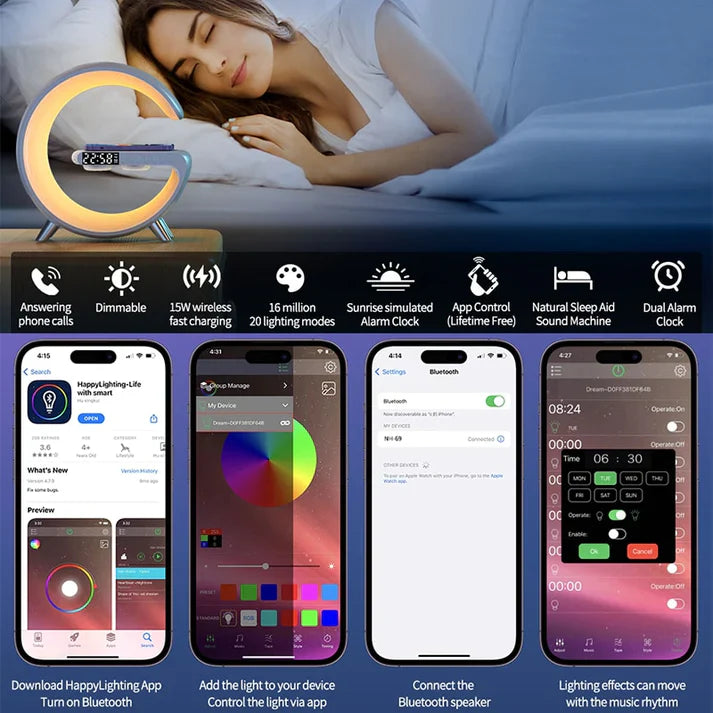 Wireless Charging Bluetooth Lamp ViralGalleria.com