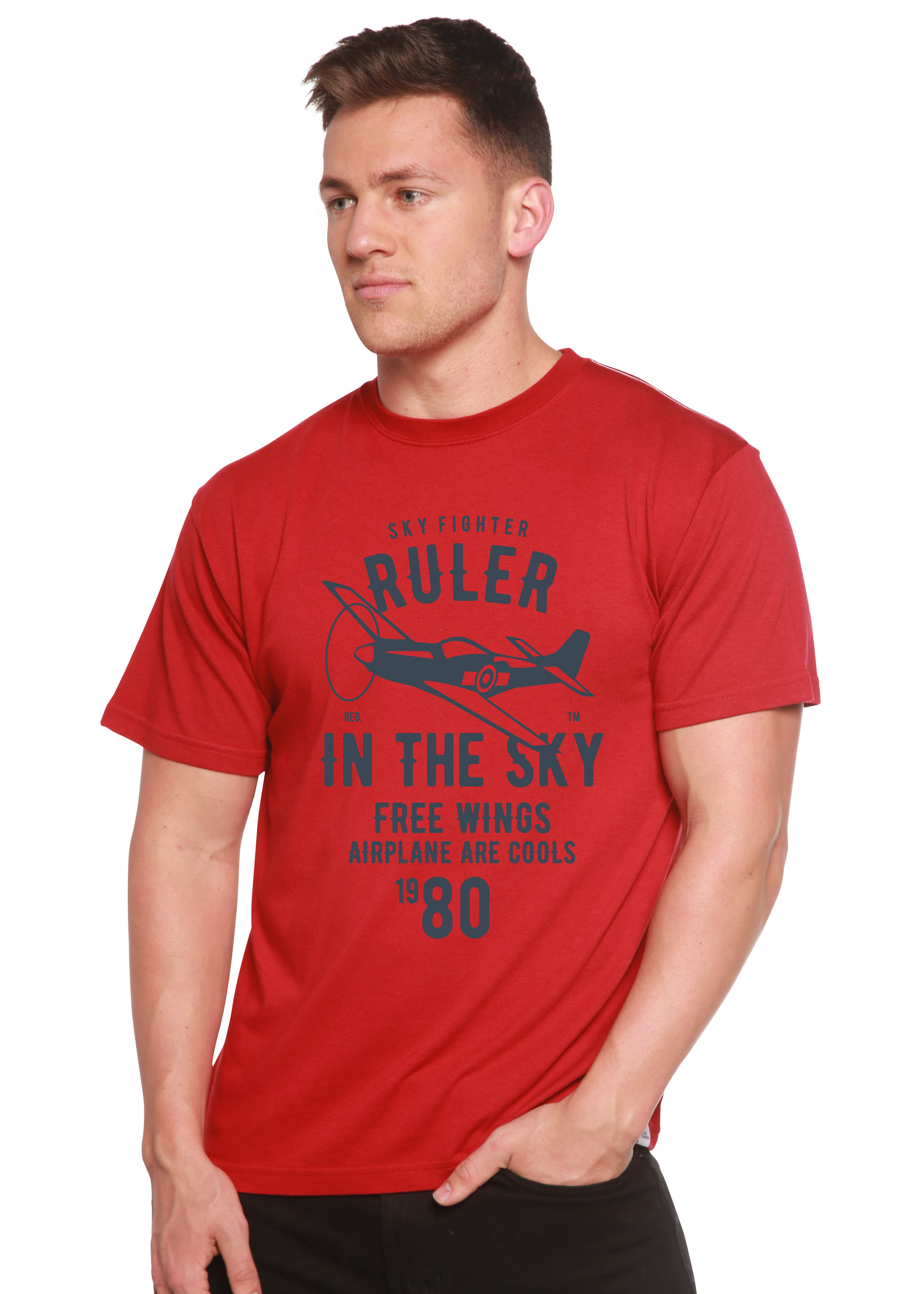 Ruler In The Sky Spun Bamboo® Men's Bamboo Viscose/Organic Cotton Short Sleeve Graphic T-Shirt Spun Bamboo