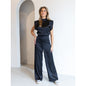 Backless Evening Dress Jumpsuit Solid Color Casual Straight Pants Grayceful LLC