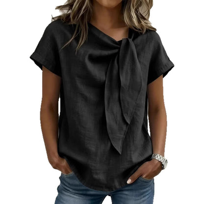 Women's Loose-Fit Short Sleeve Casual Pullover T-Shirt FitiqueFit