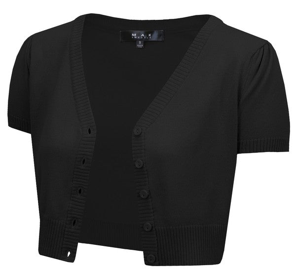Cropped Bolero Knit Sweater Cardigan Short Sleeve Shop Style & More | Fresh Looks, Everyday Deals & Free Shipping