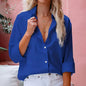 Simple Button Front Shirt, Elegant Long Sleeve Shirt Tops FitiqueFit