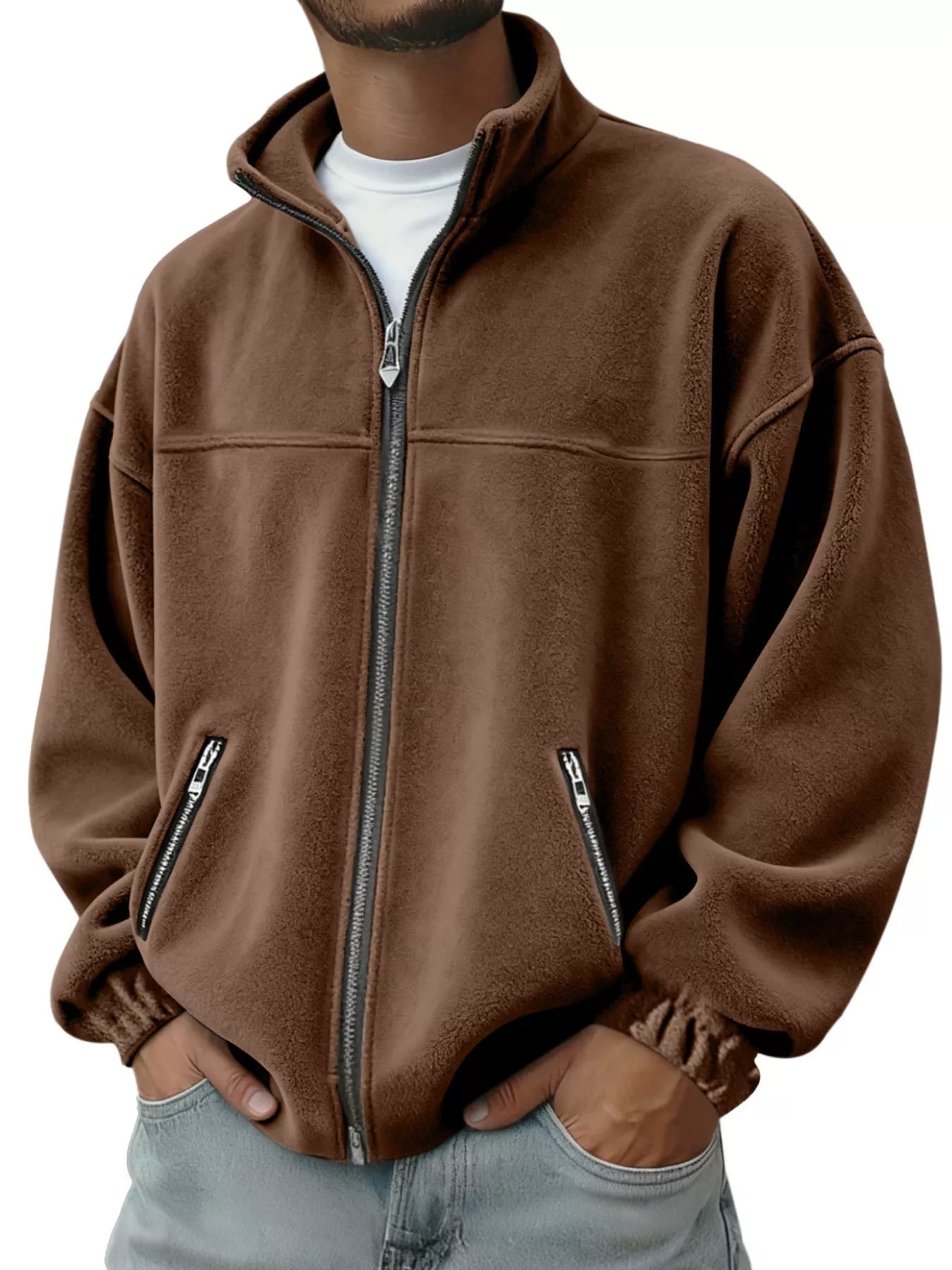 Men's Full Size Zip Up Long Sleeve Outerwear Plus Size New Era Fashion LLc