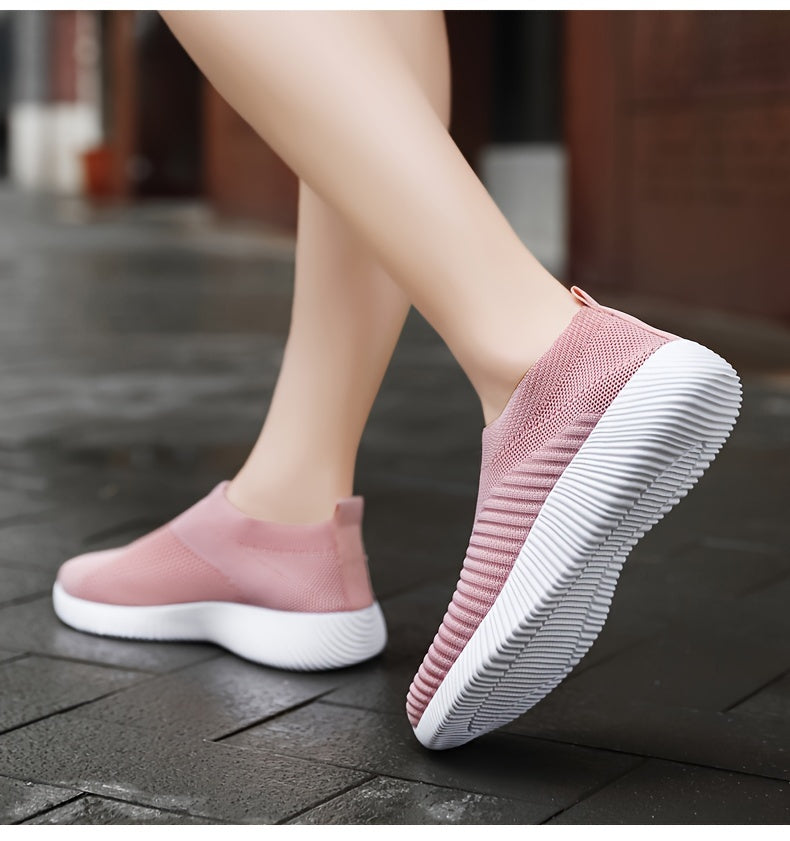 Women'S Lightweight Slip-On Sneakers, Solid Color Fabric Upper, Round Toe, MD Sole, Low Top, All-Season Casual Shoes for Running, Fitness, Dance, Walking, Travel NovaCart