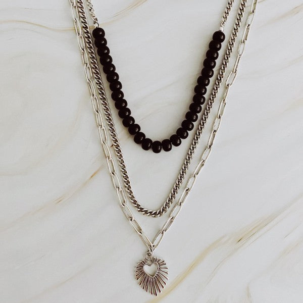 Resin Bead Golden Heart Layered Necklace Shop Style & More | Fresh Looks, Everyday Deals & Free Shipping