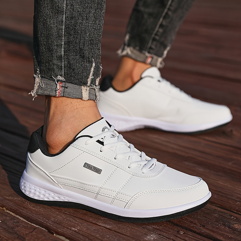VanWeir Lightweight Men'S Shoes | Navy Blue/White, Lace-up sneakers with MD/TPR Sole, Breathable Fabric Lining for Outdoor, Hiking & Casual Wear NovaCart