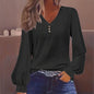 Plus Size Women's V-Neck Solid Top FitiqueFit
