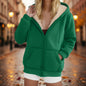 Sherpa-Lined Fleece Zip-Up Hoodie Jacket Women FitiqueFit