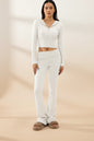 Women’s Knitted Hooded Two-Piece Set – Cardigan & High-Waisted Pants Suit FitiqueFit