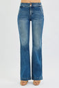RISEN Full Size Tummy Control High Rise Bootcut Jeans with Double Button Waistband Plus Size West2East Surf