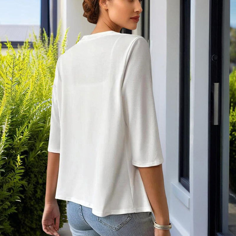 Minimalist Round-Neck Loose Shortsleeve Jacket FitiqueFit