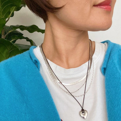 Perfectly Layered Heart And Chain Necklace Shop Style & More | Fresh Looks, Everyday Deals & Free Shipping