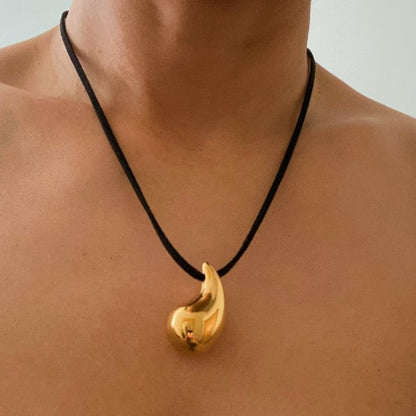 Black Leather Teardrop Necklace Shop Style & More | Fresh Looks, Everyday Deals & Free Shipping