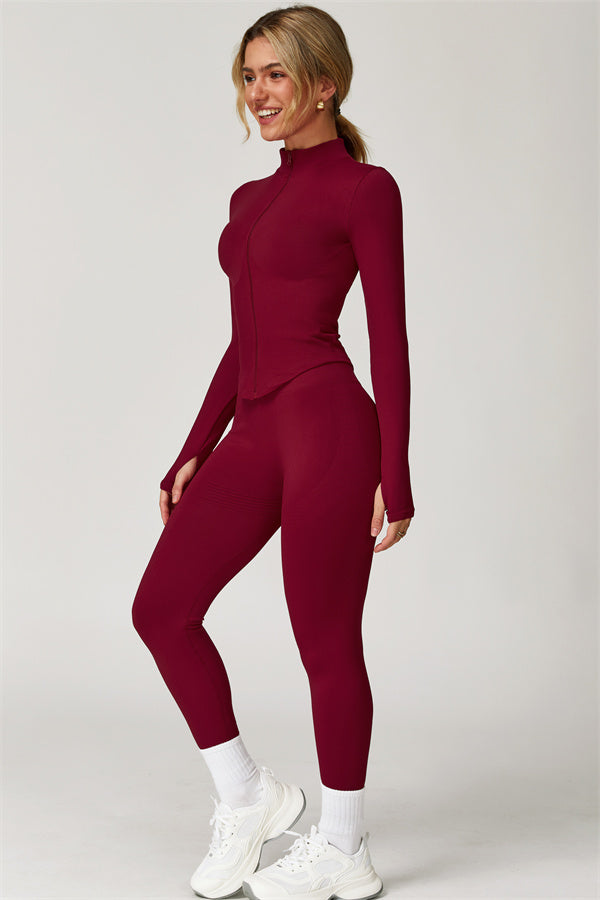 The Delight Jacket Sports Bra Leggings 3-Piece Set Fitglutes Activewear Gymwear Sportswear & Workout Clothes