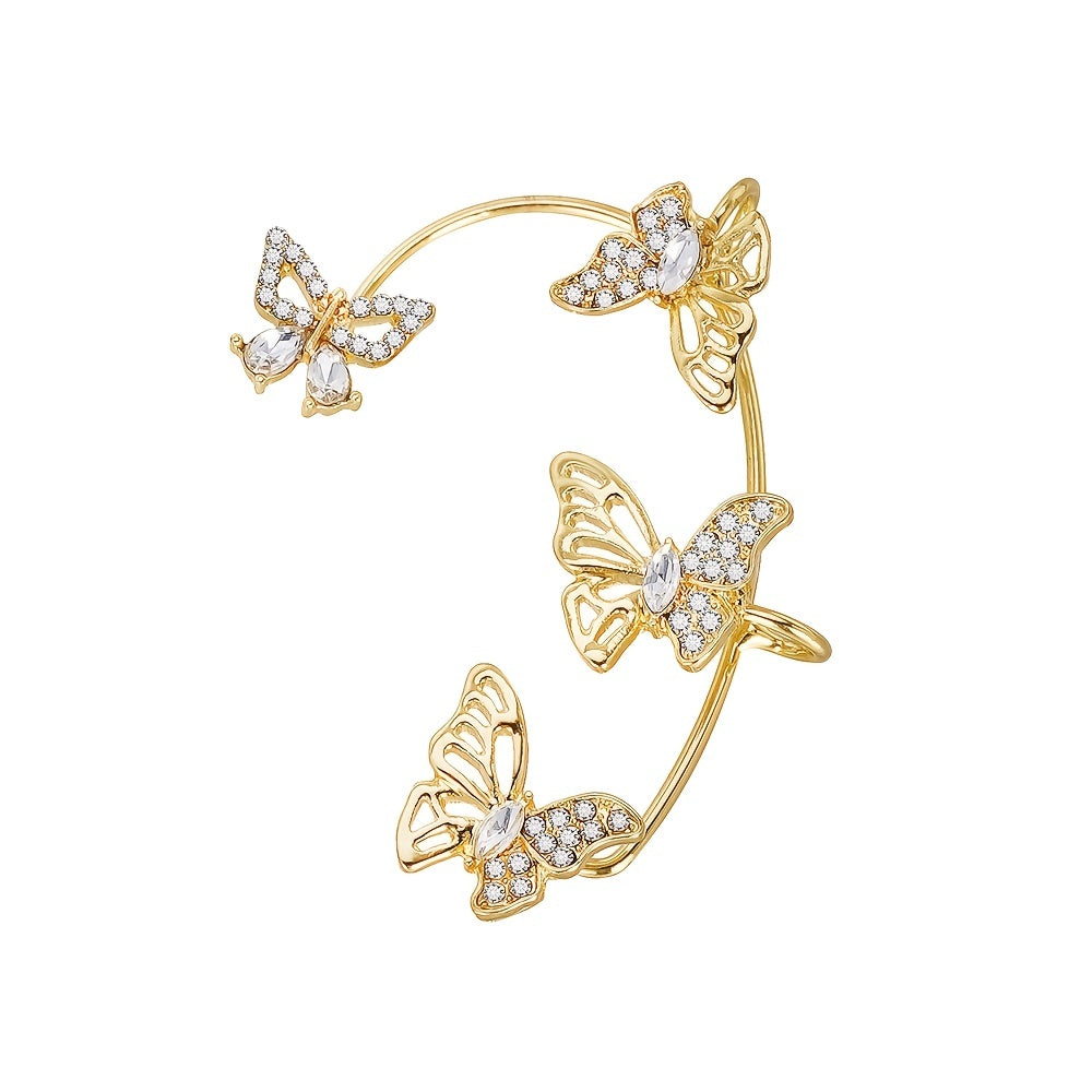 Elegant Butterfly Ear Clips | No-Piercing, All-Season, Plated K, Glass Mosaic, By Yugeweer NovaCart