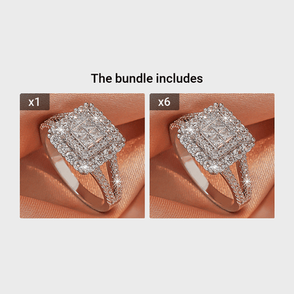 Large multi row white Synthetic Zirconia, fashionable, stylish, and atmospheric. Couples, lovers, gifts, wedding rings, Holiday Accessories, Couple Jewelry, Elegant Rings, Stylish Jewelry, Plated Rings, Highquality Finish, St NovaCart