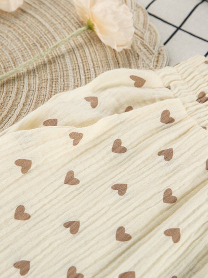 Heart Print Three-Piece Lounge Set New Era Fashion LLc