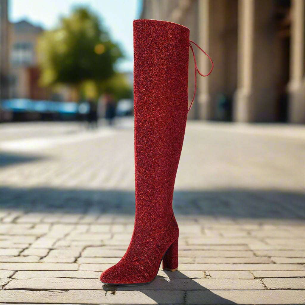 Plus-Size Over The Knee Long Boots for Women – Chunky Heel Nightclub Platform FitiqueFit