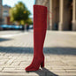 Plus-Size Over The Knee Long Boots for Women – Chunky Heel Nightclub Platform FitiqueFit