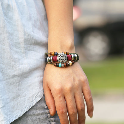 Retro Personality Cowhide Bracelets, Fashion Temperament Beaded Leather Bracelets, New Bracelets NovaCart