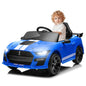 FUNTOK 12V 7AH Kids Ride On Car Licensed Ford Mustang Shelby GT500 Electric Car w/Remote Control 16 Spacious Seat 3 Speeds LED Lights Bluetooth Music Kids Electric Vehicles to Drive (Blue) New Era Fashion LLc