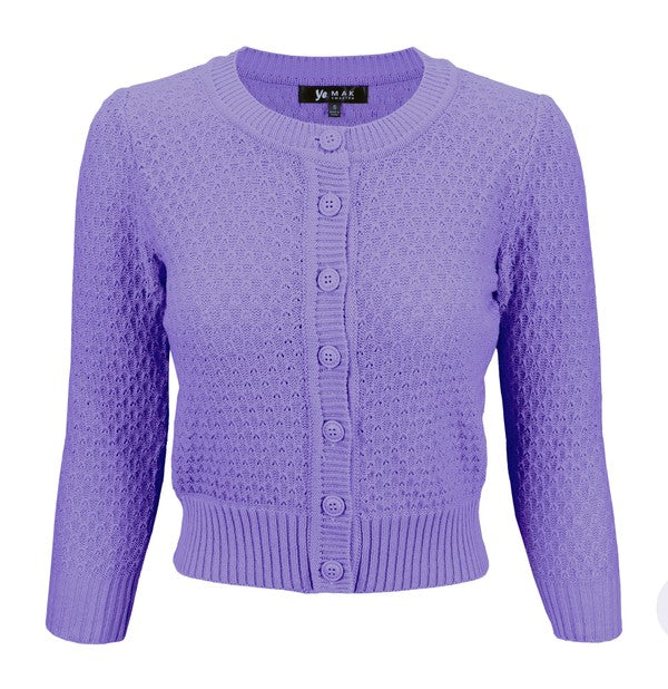 3/4 Sleeve Cute Pattern Cropped Cardigan Sweater Shop Style & More | Fresh Looks, Everyday Deals & Free Shipping