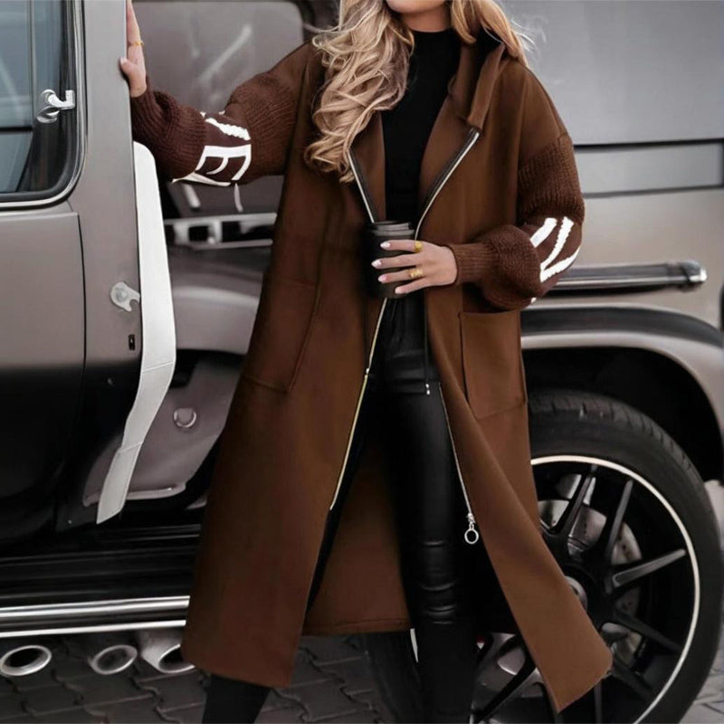 Women’s Letter Print Hooded Coat FitiqueFit