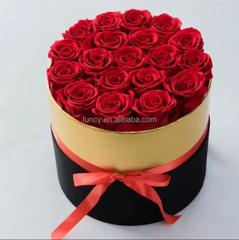 Elegant Custom Logo Preserved Roses Gift Box - Perfect for Mother's Day and Special Occasions