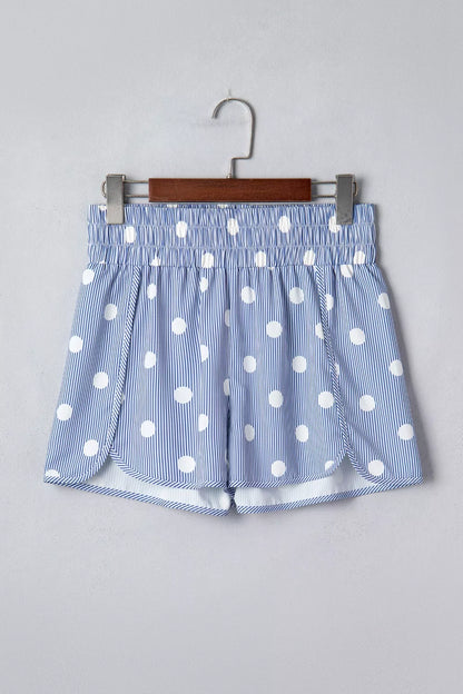Polka Dot Striped Elastic Waist Shorts New Era Fashion LLc