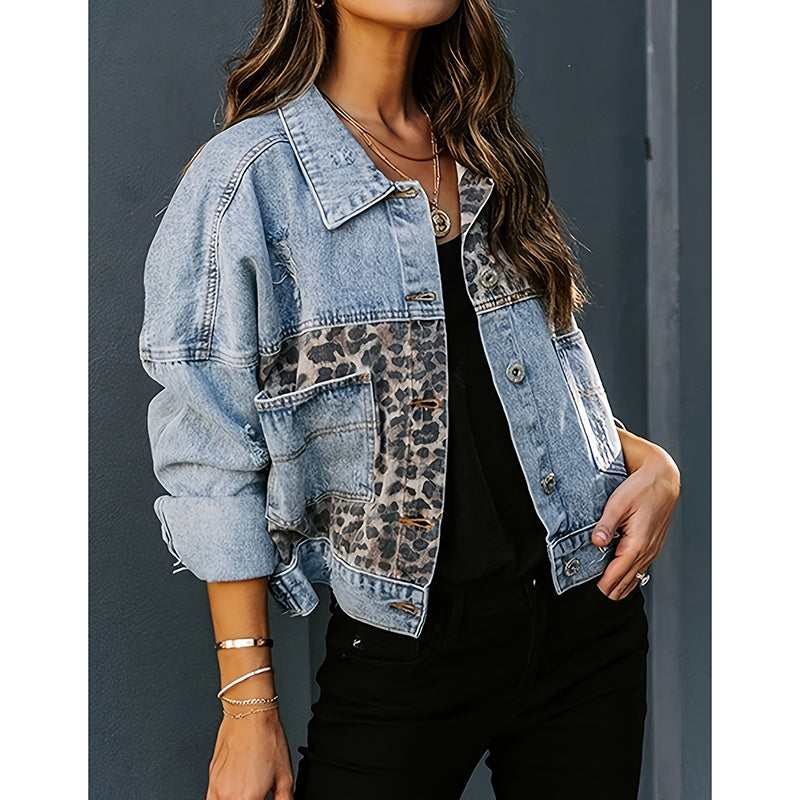 Women's Cropped Distressed Denim Jacket FitiqueFit