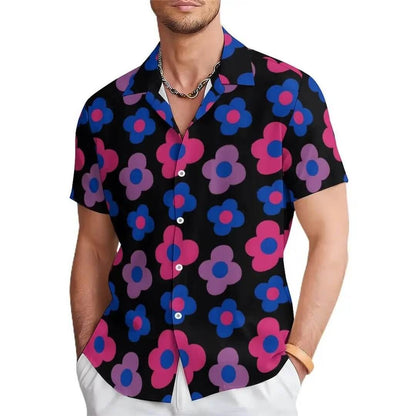 Men's Floral Print Casual Shirt with Unique Design SnagBag