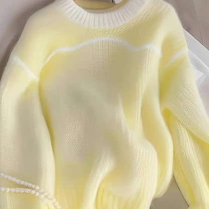 Elegant Plus Size Loose Fit Cozy Knit Sweater