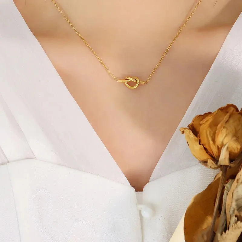 Solstice Knot Necklace Ivory Embers