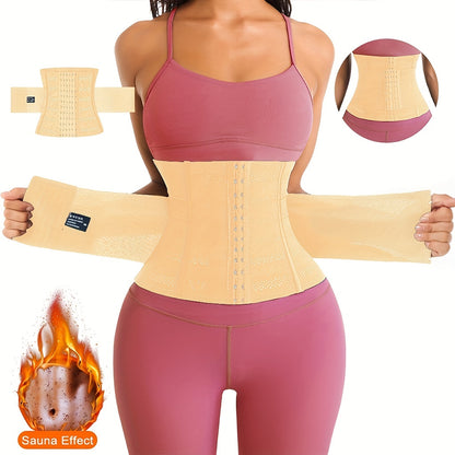 1pc Breathable Polyester Waist Cincher for Women - Medium Control Posture Improvement Shapewear with Adjustable Closure, Knit Fabric Weave, Hand Washable - 1pc NovaCart