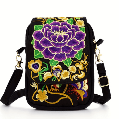 Women's Embroidered Crossbody Bag, Mini Shoulder Bag, Portable Double-Layer Wallet, Phone Pouch NovaCart