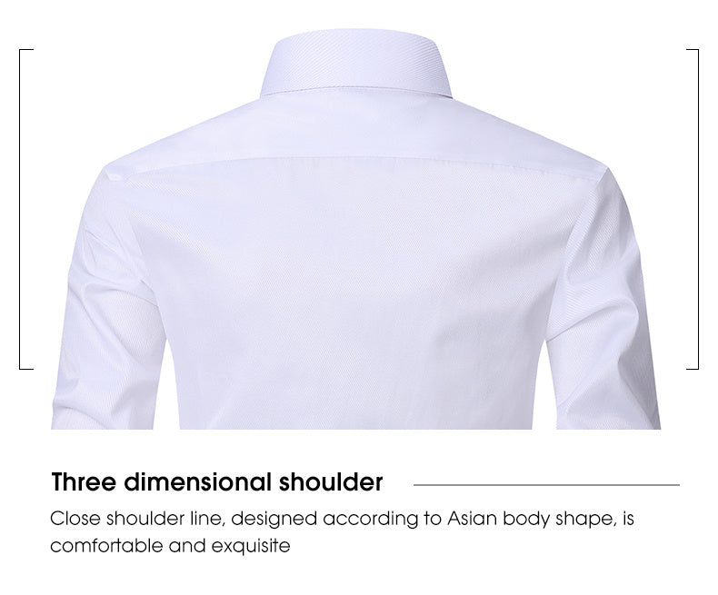 Men'S Stretch Slim-Fit Formal Shirt Without Pockets, Light Business Turn- Collar Long-Sleeved Shirt, Men'S Business Shirt, Wrinkle-Resistant And Durable Solid Color Formal Long-Sleeved Shirt with Buttons And Pockets, Suitable NovaCart
