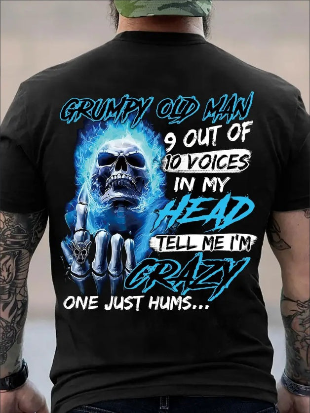 Plus Size Skull Graphic Shirt – 3D Back Print, Oversized Fit, Casual Streetwear for Men FitiqueFit