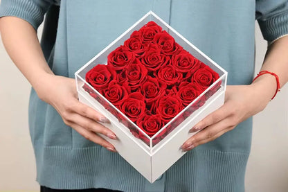 Elegant Custom Logo Preserved Roses Gift Box - Perfect for Mother's Day and Special Occasions