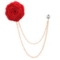 Men's Wedding Ceremony Groom Handmade Rose Chain Brooch NovaCart