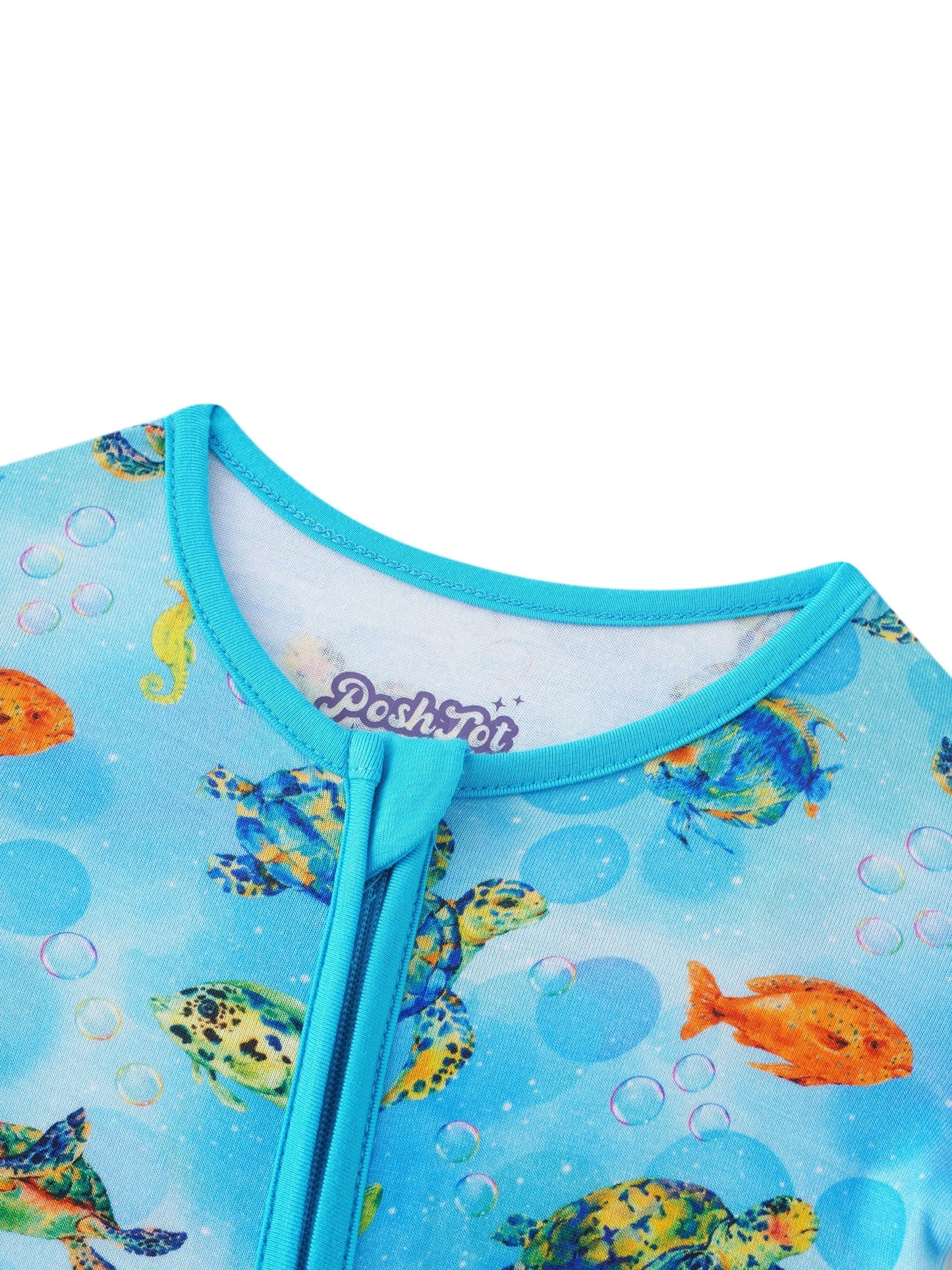 Posh TOT Sea Turtle Bamboo Baby Convertible Zippy Romper  CINCO DE MAYO PROMO - FINAL SALE Charlies Project Kids