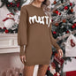 Women’s Knitted Round Neck Lantern-Sleeve Pullover Sheath FitiqueFit