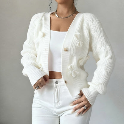 Women's Bow Cropped Cardigan FitiqueFit