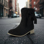 Low Heel Suede Large Size Sweet Bow Casual Boots FitiqueFit