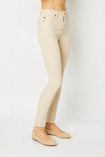 Judy Blue Full Size Garment Dyed Tummy Control Skinny Jeans New Era Fashion LLc