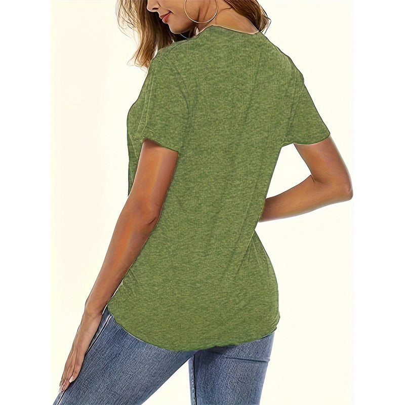 Letter Print Short Sleeve T-Shirt Casual Summer Top FitiqueFit