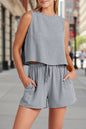 Women's Sleeveless Top & Wide-Leg Shorts Set – Retro Street Style FitiqueFit