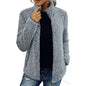 Fall Winter Warm Sweatshirt Stand Collar Solid Color Top Sweater Women's Casual Fashion Long Sleeve Zipper Bubble Velvet Coat Tops Grayceful LLC