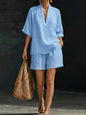 Women's Loose Batwing Sleeve Two-Piece Set – Casual Summer Beach Outfit FitiqueFit