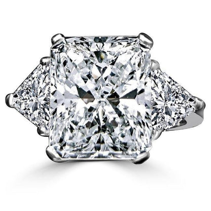 3CT Diamond Veneer Three Stone 14K Gold Engagement Ring. 635R71337K-3CT